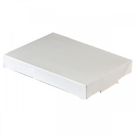 White Cardboard Lid To Suit Non-Stick Bake & Serve Cardboard Trays (Qty: 100) (308 x 410mm x 40mm)