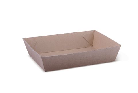 Brown Kraft Cardboard Tray #3 (Qty: 250) (180 x 134 x 45mm)