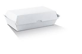 White Cardboard Large Snack Pack (Qty: 200) (205 x 107 x 77mm)