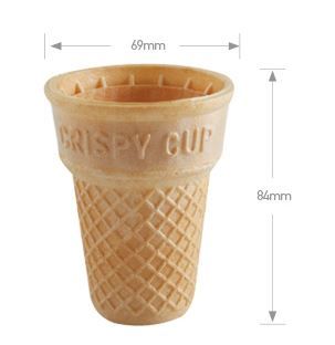 Crispy Cup Large Ice Cream Cone (Qty: 256) (84mm H x 69mm W)