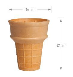 Small Cup Ice Cream Cones (Qty: 224) (67mm H x 56mm W)