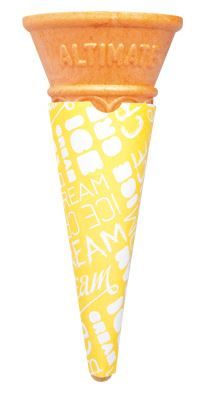 Yellow Printed Ice Cream Cone Sleeve Size 1 (Qty 3800)