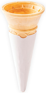 White Printed Ice Cream Cone Sleeve Size 1 (Qty 3800)
