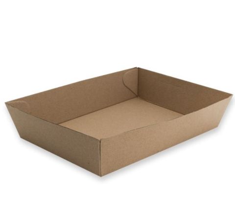 Brown Kraft Cardboard Tray #6 (Qty: 100) (300 x 225 x 40mm)