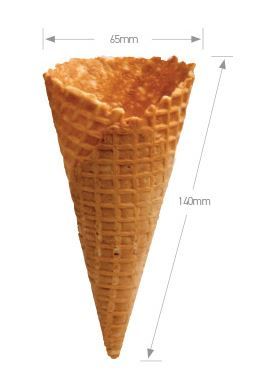 Natural Waffle Ice Cream Cone Size C (Qty: 240) (140mm H x 65mm W)