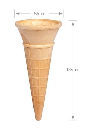 Single Ice Cream Cones (Qty: 400) 128mm H x 56mm W)