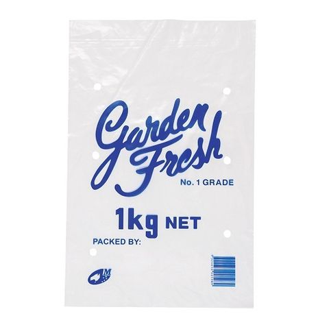 1kg Vented Plastic Bag Blue Print (Qty: 1000) (325 x 225mm)