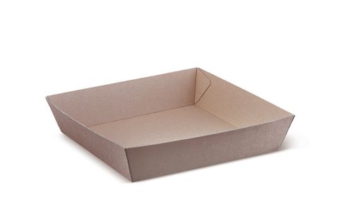 Brown Kraft Cardboard Tray #4 (Qty: 250) (152 x 228 x 45mm)