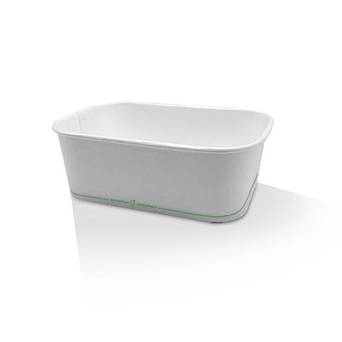 750ml White Rectangle Paper Container (173 x 120 x 57mm) (Qty: 300)