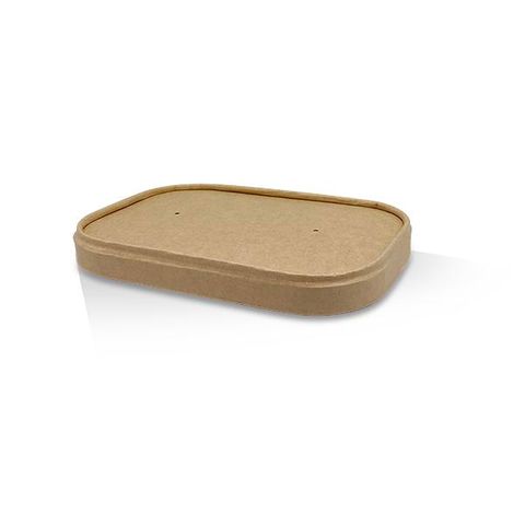 Brown Paper Lid to Suit PLA Rectangle Container (Qty: 300)