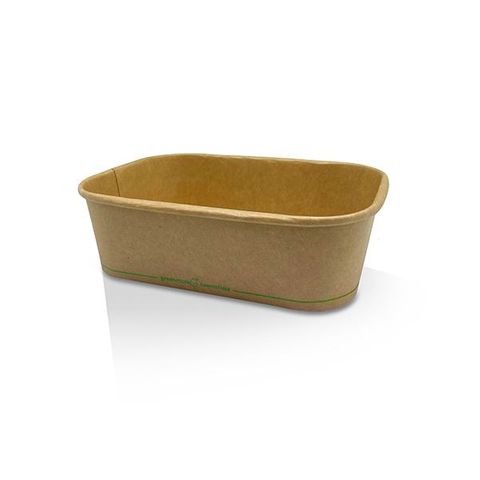 650ml Brown Paper PLA Rectangle Container (Qty: 300) (172 x 120 x 51mm)