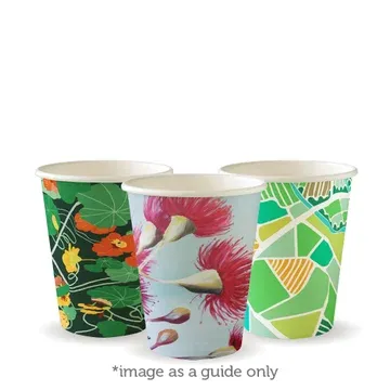 8oz Single Wall Art-Series Compostable Coffee Cup (Qty: 1000) (80mm Dia) (BC-8-ART SERIS)