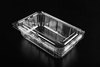 Clear PET 450gm Hinged Container With Shallow Lid (Qty:370)