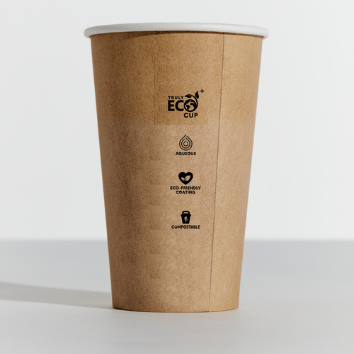 12oz Kraft Eco Single Wall Coffee Cup (90mm Diameter) (Qty: 1000)