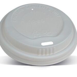 White PLA Compostable Lid Fits 8oz/12oz/16oz/20oz 90mm Dia(Qty: 1000)