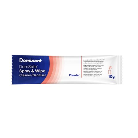 Concentrated Powdered Spray & Wipe Sanitiser 50 x 10g sachet