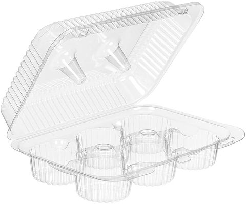 Muffin 6pk Clear Hinged RND Base BX-116 (QTY: 100)