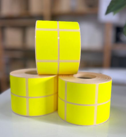 Printed Labels Fluro Yellow Large 50 x 35mm(Size) 50 x 35mm(Qty:2000)