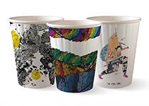 12oz Double Wall Art-Series Compostable Coffee Cup (Qty: 1000) (90mm Dia)