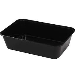 650ml Black Rectangle Container (Qty: 50) (120 x 175 x 50mm)
