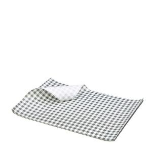 Gingham Greaseproof Paper Black/White 400 x 330mm (Qty: 1000)