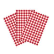 Gingham Greaseproof Paper Red/White 200 x 300mm (Qty: 2000)