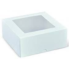 Square 7" Patisserie Box With Window (Qty: 200) (180 x 180 x 75mm)
