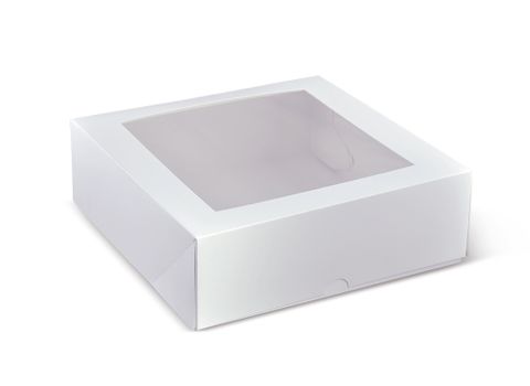 Square 9" Cake Box With Window (Qty: 200) (230 x 230 x 75mm)