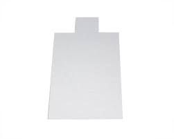 Silver Cake Board Rectangle 4" With Tab Handle (Qty: 100)