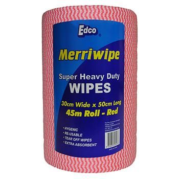 Edco Red Heavy Duty Wipes On Roll (50 x 30cm) (Qty: 90)