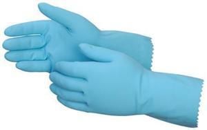 Blue Flock Lined Gloves Size 8