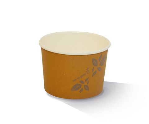 PLA Brown Kraft Paper Bowl 8oz (260ml) (Diameter 90mm) (Qty: 1000)