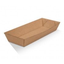 Brown Kraft Cardboard Hot Dog Box Tray 210 x 70 x 36 mm