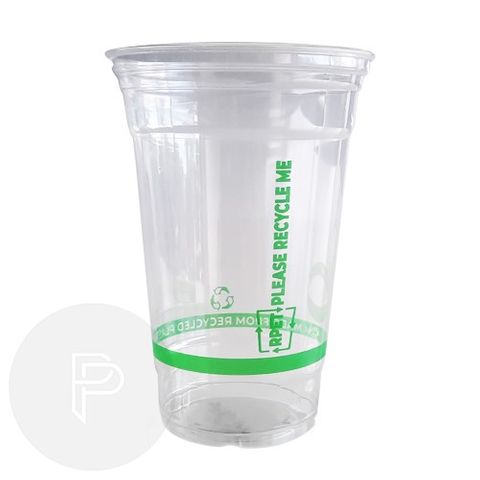 600ml (20oz) RPET Clear Plastic Cups (Qty: 1000)