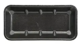 11" x 5" Flat Black Foam Tray (Qty: 1000)