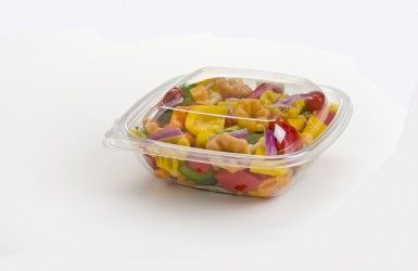 Clear 250ml Square Tub. Secure