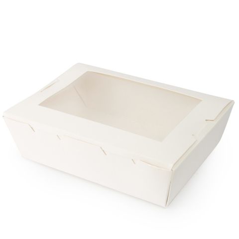 Lunch Box Window Small White (150 x 100 x 45mm) (Qty: 200)