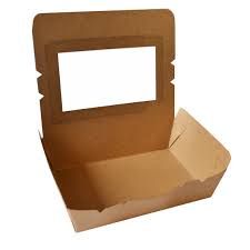 Lunch Box Window Xtra Small Brown (120 x 88 x 37mm) (Qty: 200)