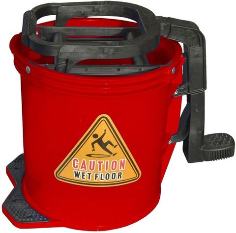 Red Mop Bucket With Casters (Ea)