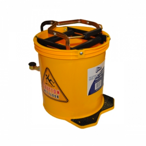 Yellow Plastic Mop Bucket With Casters (Ea)