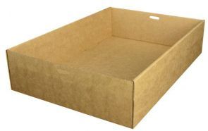 Small Brown Kraft Catering Tray 1 (255 x 153 x 80mm) (Qty: 100)