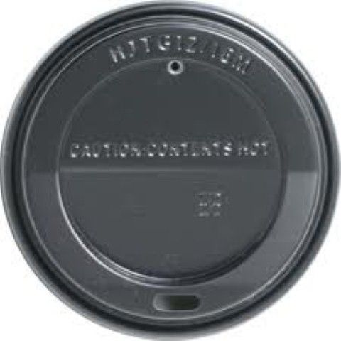 Black Coffee Lid To Suit 90mm Cups (Qty: 1000)