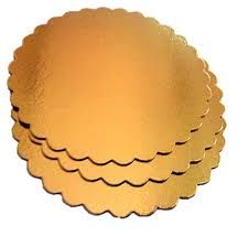 7.5" Gold Scalloped Cake Circle (2mm Thick) (Qty: 50)