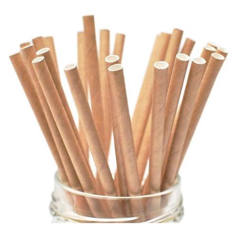 3-Ply Brown Kraft Regular Paper Straws (197mm L x 6mm) (Qty: 2500)