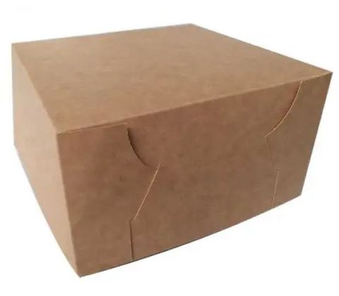 Brown Kraft Cake Box 6" x 6" x 4" (Qty: 100) (150 x 150 x 100mm)