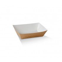 Food Tray #2 Brown/White (110 x 75 x 40mm) (Qty: 900)