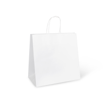 Paper Bag Jumbo White with Twist Handle (370 x 355 x 220mm) (Qty: 150)