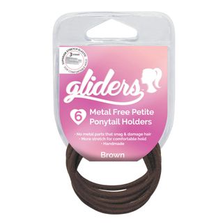 GLIDERS HAIR TIES METAL FREE BROWN 4PK