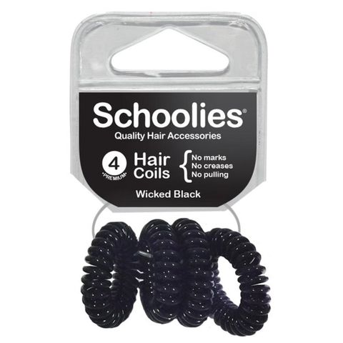 SCHOOLY HAIR COIL WICKED BLACK 4PK