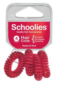 SCHOOLY HAIR COIL RADICLE RED 4PK